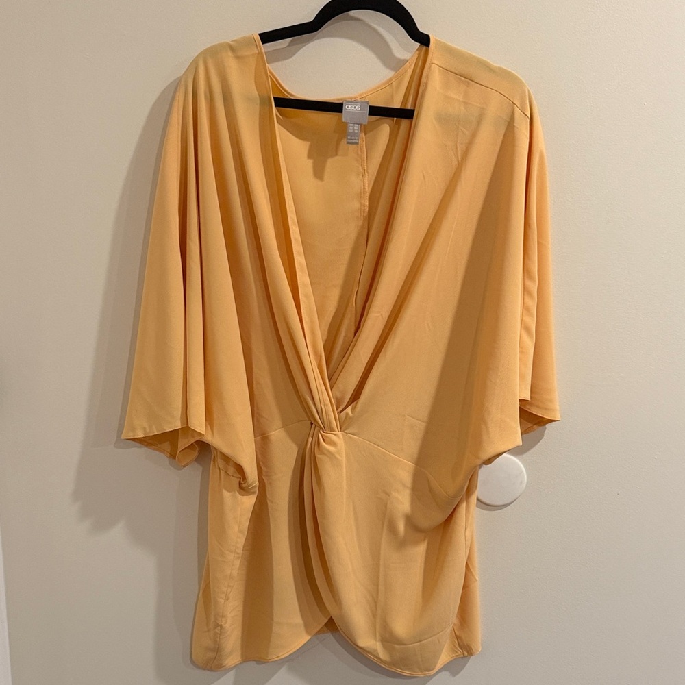 ASOS DESIGN Draped Kimono Top plus 18 knot wrap style flowy top